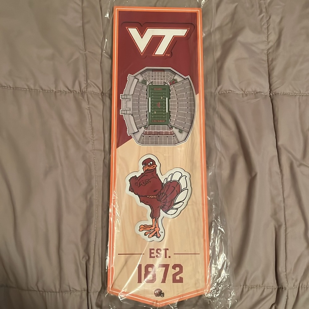 NWT You The Fan Virginia Tech Hokies 6"x19" 3-D Banner